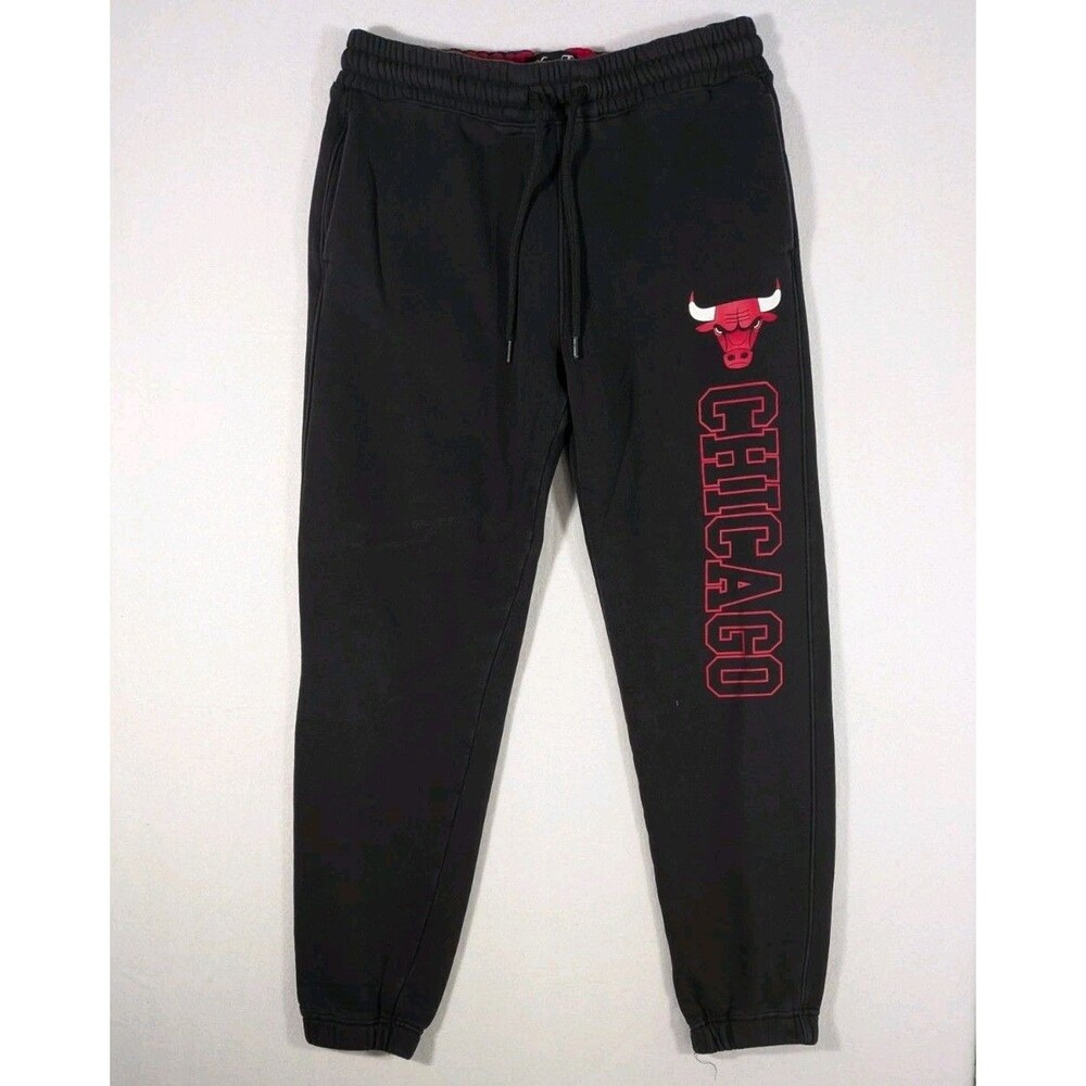 Hollister X NBA Men’s MediumBlack Chicago Bulls Sweatpants Elastic Waist & Cuffs